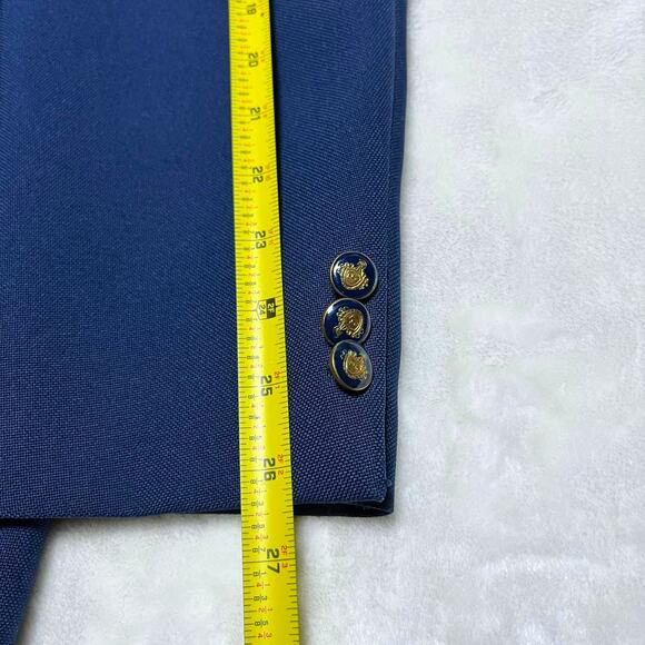 Vintage 60's Blazer Large Navy Groovy Lining Gold Medallion Buttons 70's Party - Picture 9 of 11